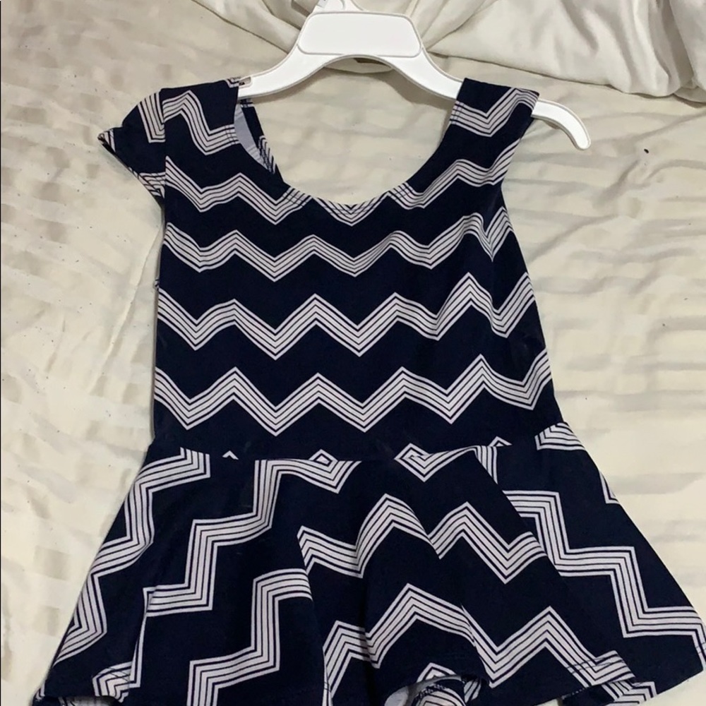 Charlotte Russe navy blue and white peplum top!